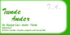 tunde ander business card